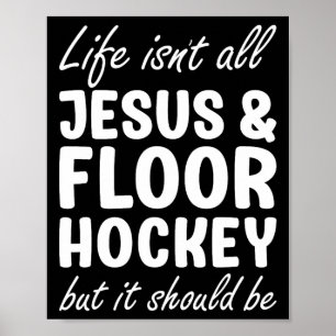 Póster Hockey de piso para hombres o mujeres me encanta e