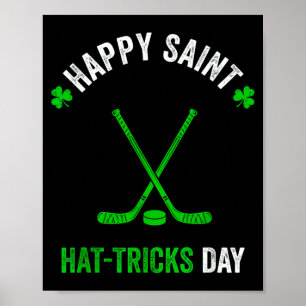 Póster Hockey Día de San Patricio Chicos Hombres Trébol H