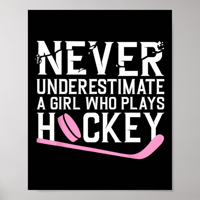 Póster Hockey divertido para mujeres Chicas Hocker de hoc (Frente)