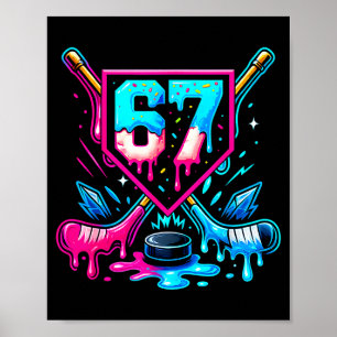 Póster Hockey Drip 6 7 Número 67 Seis Siete Meme Hombres 