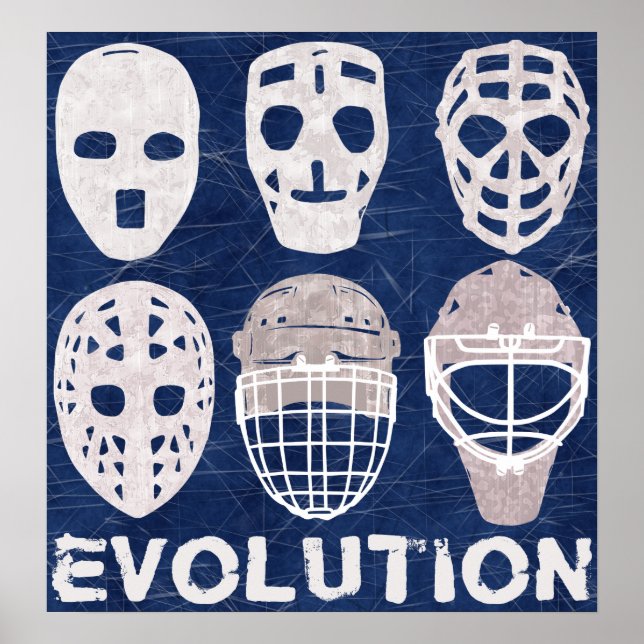 Póster Hockey Goalie Mask Evolution (Frente)