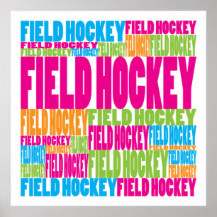 Póster Hockey hierba colorido