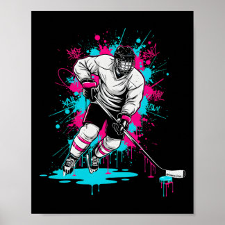 Póster Hockey Ice Cream Drip Boys Ice Hockey Youth Player
