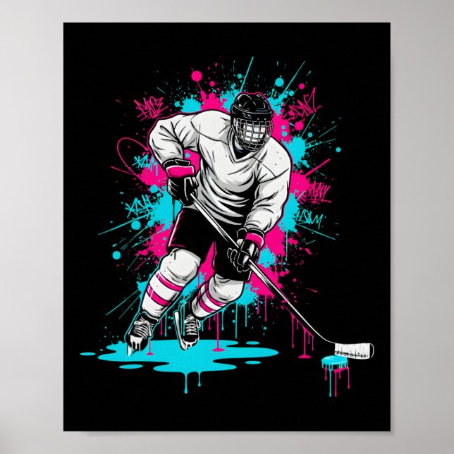 Póster Hockey Ice Cream Drip Boys Ice Hockey Youth Player (Frente)
