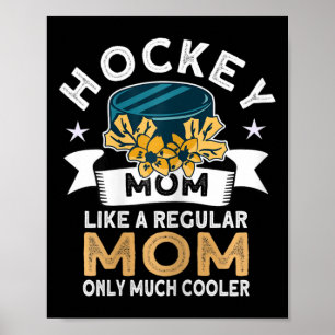 Póster Hockey Mamá - Hockey Retro Jugador Hockey sobre Hi