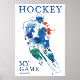 Póster Hockey Mi juego Poster acuarela