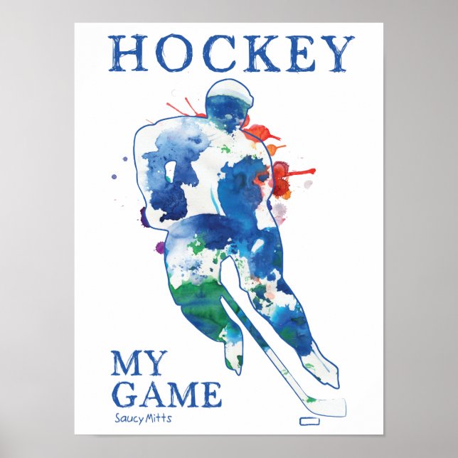 Póster Hockey Mi juego Poster acuarela (Frente)