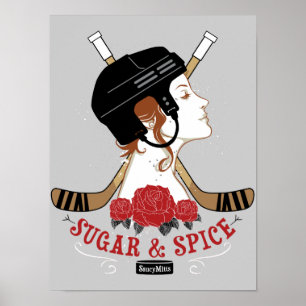 Póster Hockey para mujer del azúcar y de la especia