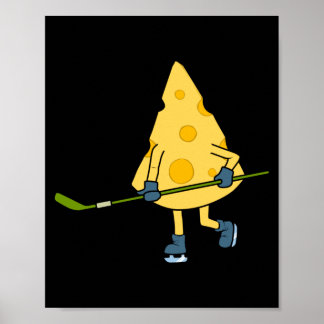 Póster Hockey Player Cute Cheese Hobby Sports Performance