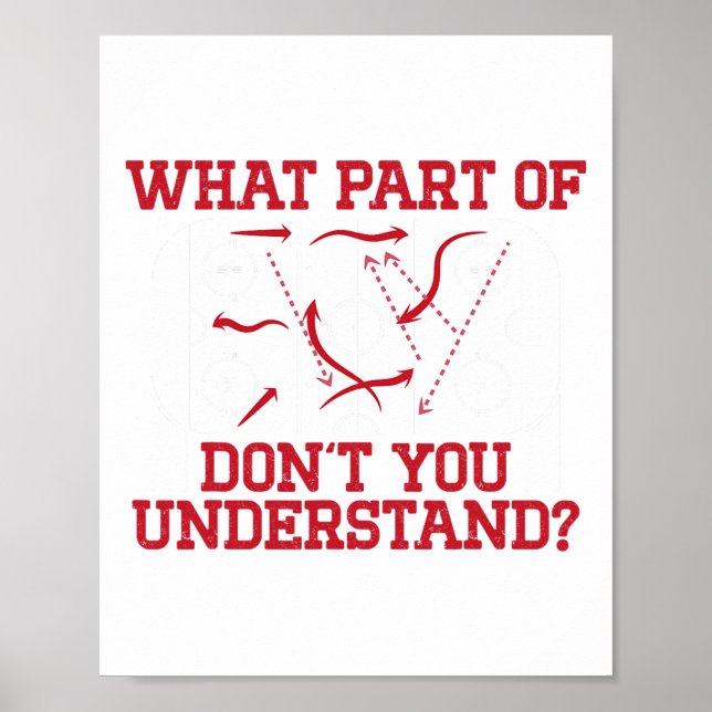 Póster Hockey Player Funny Rink Diagram Youth Ice Hockey  (Frente)