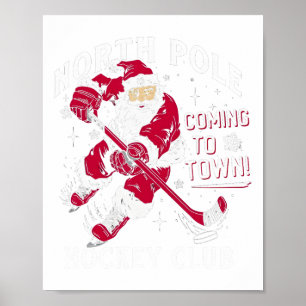 Póster Hockey Polo Norte Llegando A La Ciudad Navidad