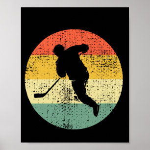 Póster Hockey retro estilo vintage para hockey