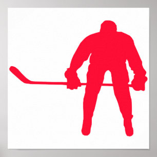Póster Hockey rojo escarlata