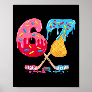 Póster Hockey Seis Siete Goteo 67 Meme Hockey sobre Hielo