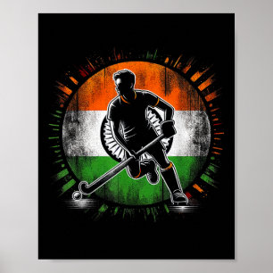 Póster Hockey sobre césped India Hombres Bandera india Ho