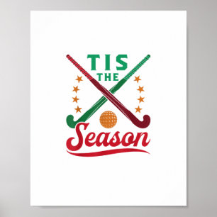 Póster Hockey sobre Césped Navidad Es La Temporada Jugado