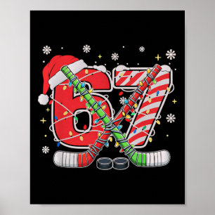Póster Hockey sobre hielo 67 Navidad Divertido Seis Siete