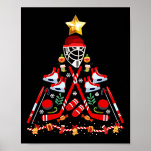 Póster Hockey sobre hielo Árbol de Navidad Diversión Navi