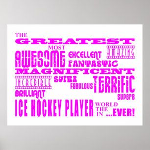 Póster Hockey sobre hielo chicas: Jugador Rosa Grande de 