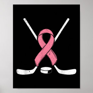 Póster Hockey sobre hielo Cinta rosa Cinta de pecho Spo d
