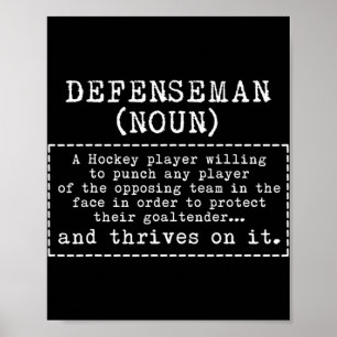 Póster Hockey sobre hielo de definición de defenseman