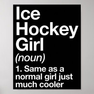 Póster Hockey sobre hielo Definición Chica Diversión y Sa