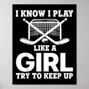 Póster Hockey sobre hielo genial para mujeres y chicas am