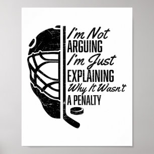 Póster Hockey sobre hielo Jugador de hockey divertido No