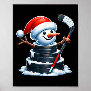 Póster Hockey sobre hielo personalizado Hombre de nieve c
