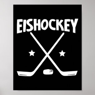Póster Hockey sobre hielo - raquetas cruzadas (1)
