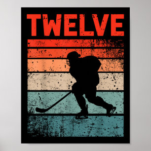 Póster Hockey sobre hielo Retro de 12 años Gi