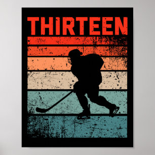 Póster Hockey sobre hielo Retro de 13 años de edad Gi