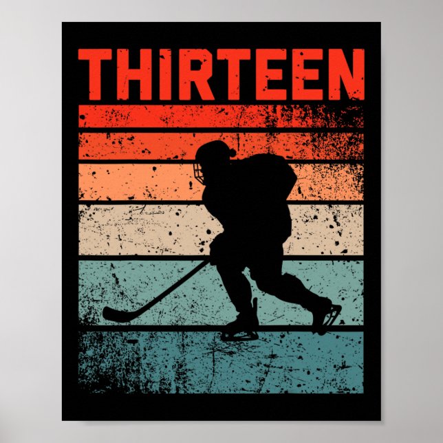 Póster Hockey sobre hielo Retro de 13 años de edad Gi (Frente)