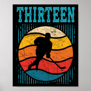 Póster Hockey sobre hielo Retro de 13 años de edad Gi