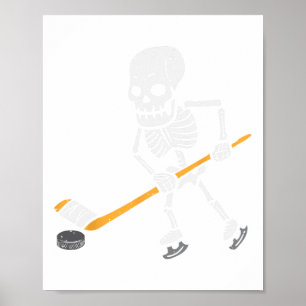 Póster Hockey sobre hielo Skeleton Halloween Disstuve Spo