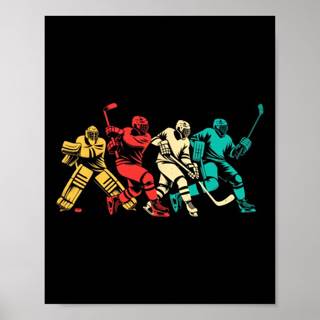Póster Hockey sobre hielo vintage  (Frente)