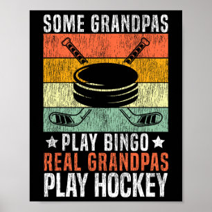 Póster Hockey sobre hielo Vintage Abuelo Retro Algunos ab