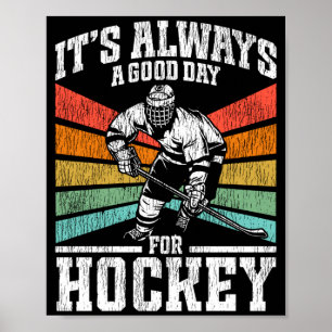 Póster Hockey sobre hielo vintage retro un buen día para