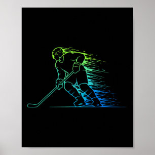 Póster Hockey sobre hielo y gráficos de hockey hombres y