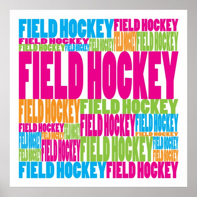 Póster Hockey sobre hierba de colores (Frente)