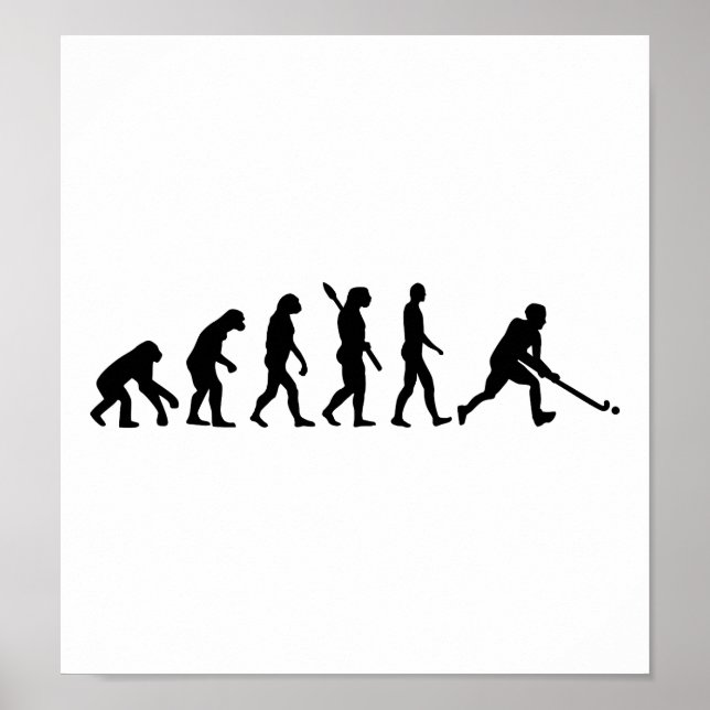 Póster Hockey sobre hierba de la evolución (Frente)