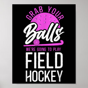 Póster Hockey sobre hierba juego de palabras humor adulto