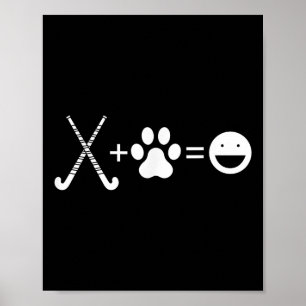 Póster Hockey sobre hierba perro pata felicidad - Hockey