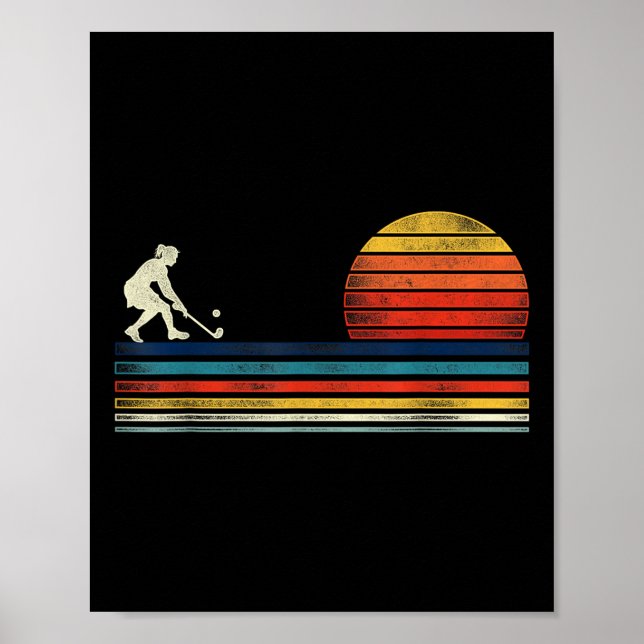 Póster Hockey sobre hierba retro vintage  (Frente)