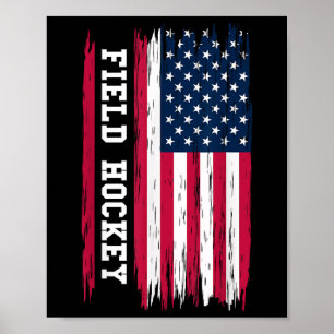 Póster Hockey sobre hierba Usa bandera americana jugador