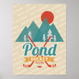 Póster Hockey sobre yeso retro