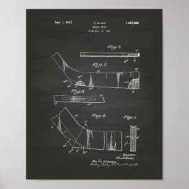 Póster Hockey Stick 1929 Patent Art - Chalkboard