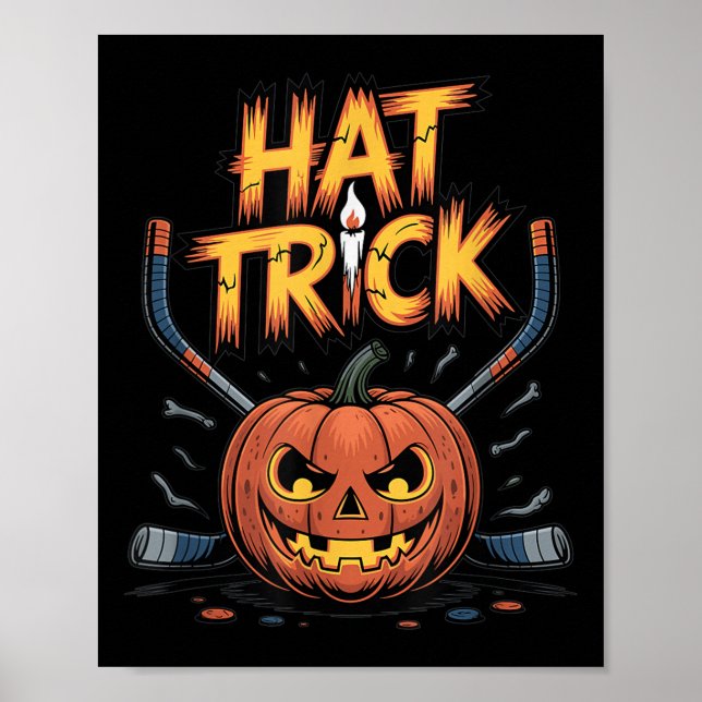Póster Hockey Trick Halloween Soky Pumpkin Ice Hockey Hal (Frente)