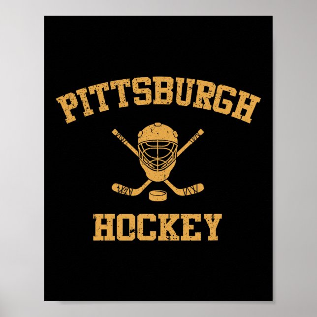 Póster Hockey vintage de Pittsburgh (Frente)