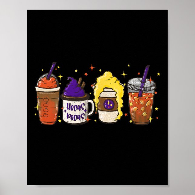 Póster Hocus Pocus Calabaza Spice Latte Café Love Fall S (Frente)